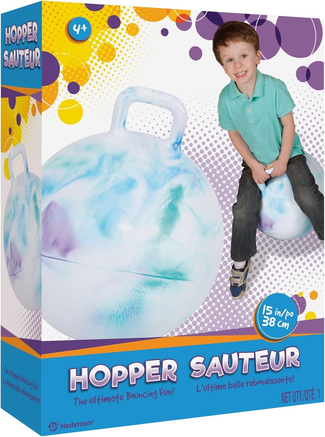 Hedstrom Marbleized Pink Hopper,15 Inch(Blue Marble)