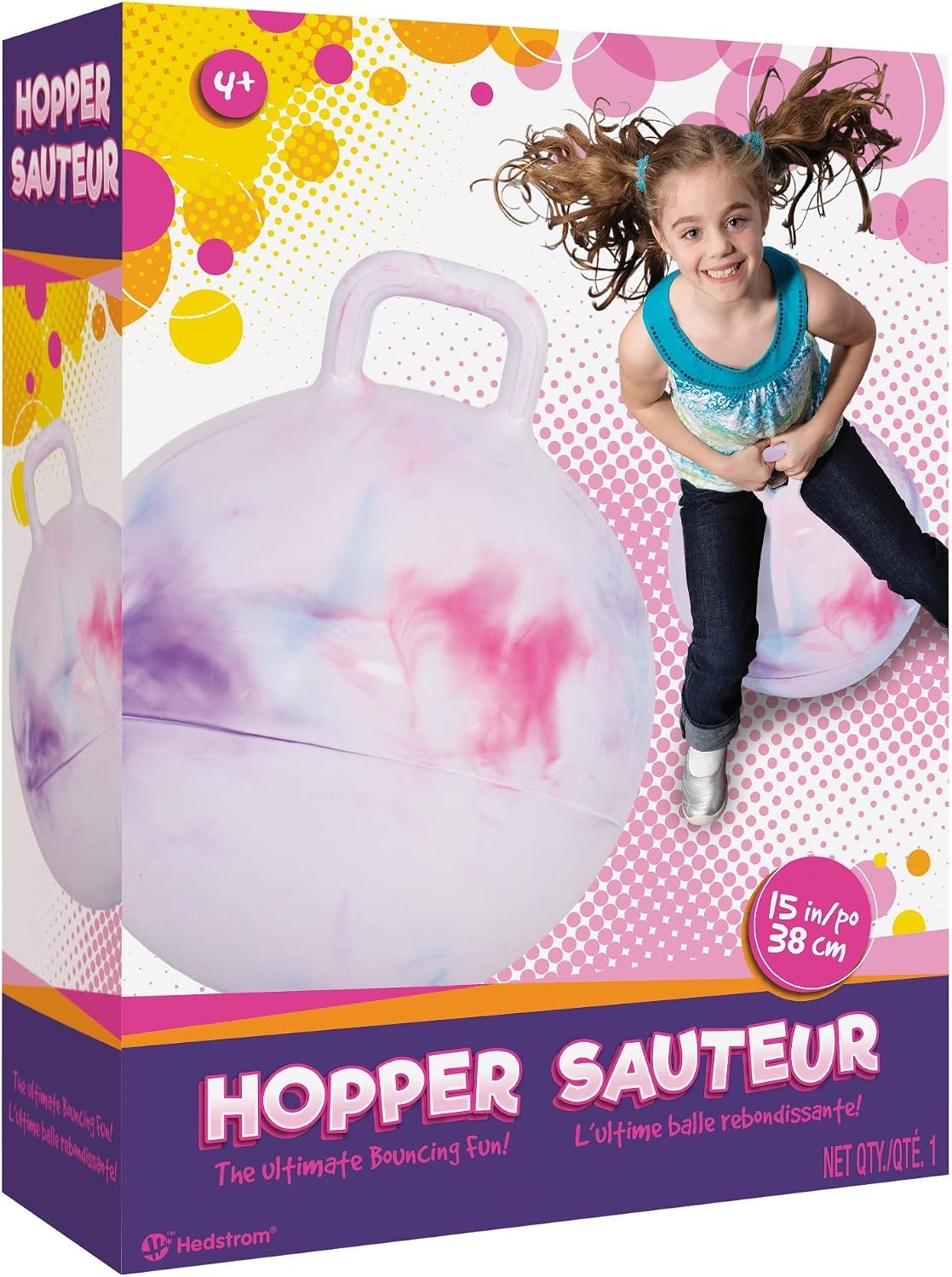 Hedstrom Marbleized Pink Hopper,15 Inch(Pink Marble)