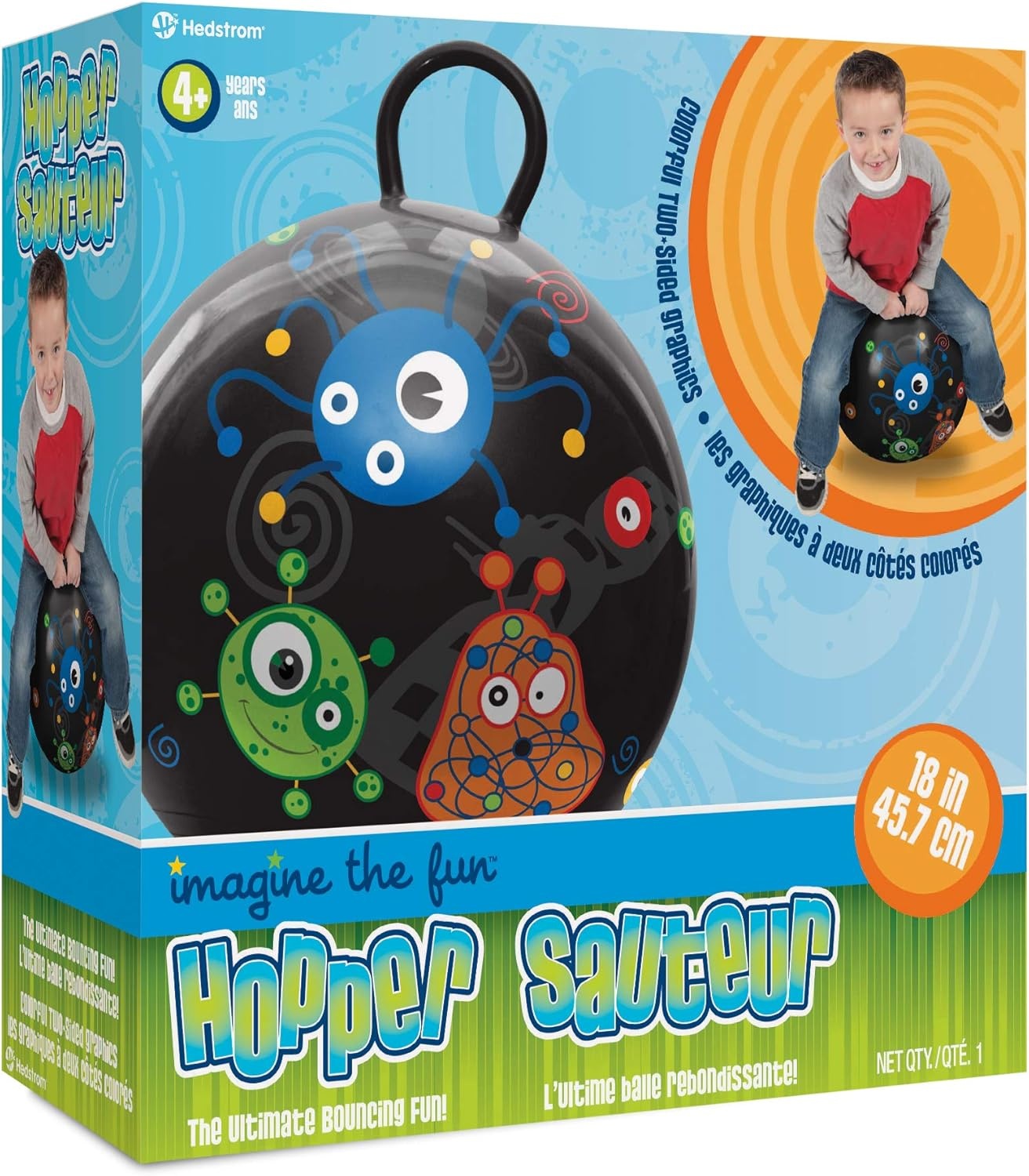Hedstrom Hopper Ball, Hopping Ball, Jumping Ball, Flowers, 18 Inch(Monsters) - view 3