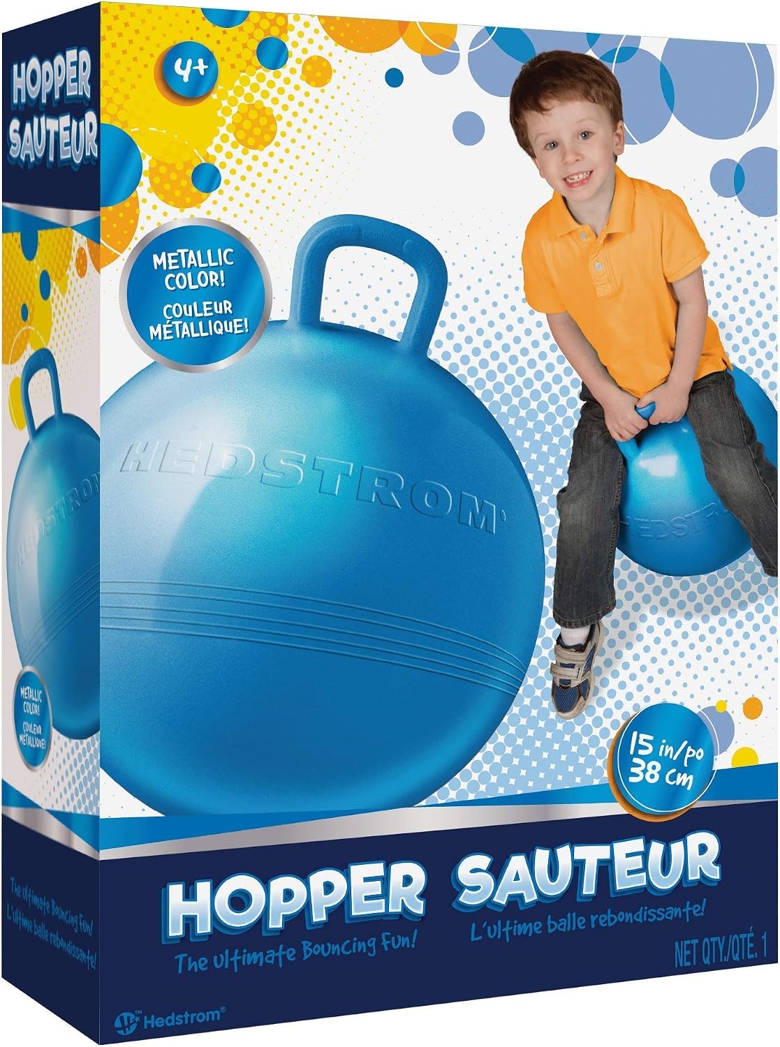 Hedstrom Pink Hopper Ball, 15 Inch(Metallic Blue)