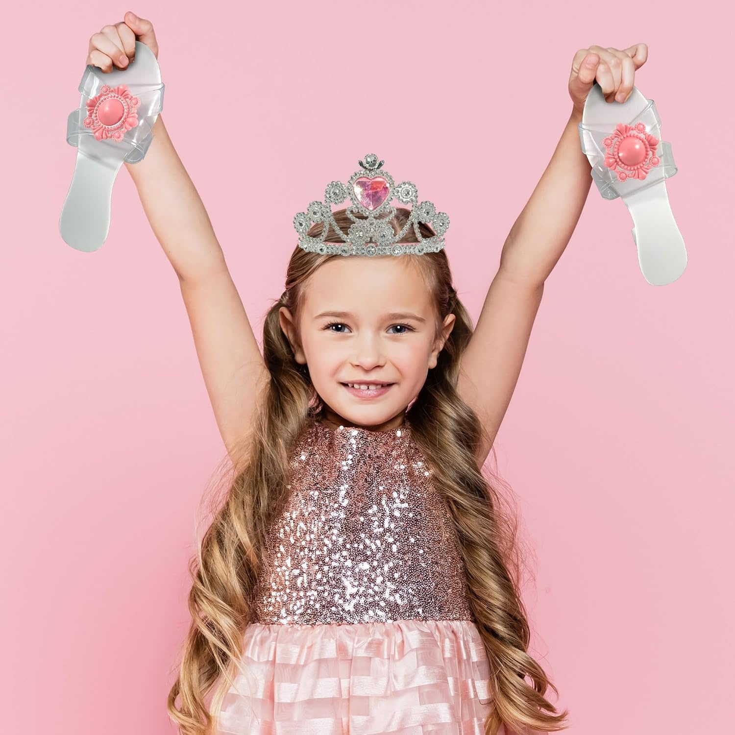 Hedstrom Shoes & Tiara Set – 4 Pairs of Shoes & 2 Tiaras with Storage Case, Ice Princess(Ice Princess)