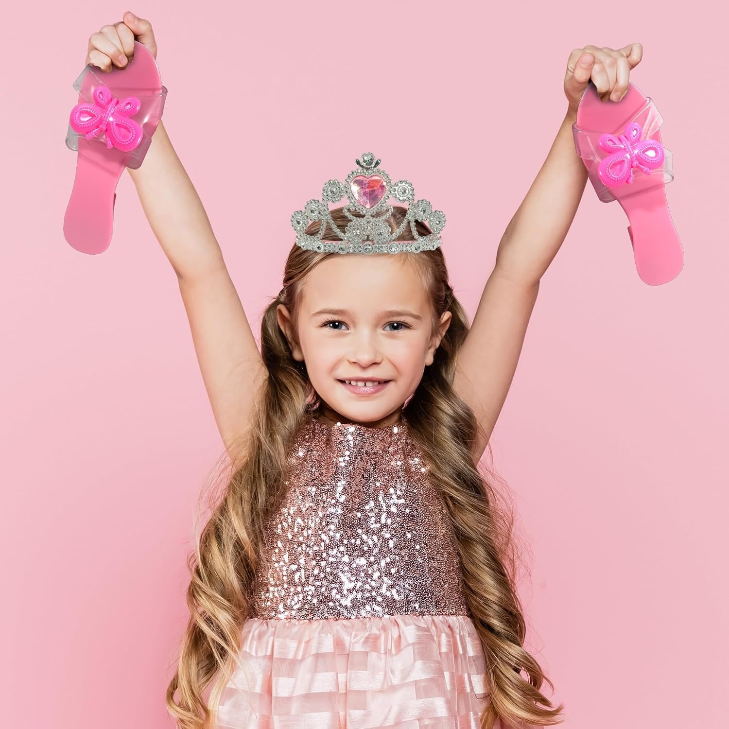 Hedstrom Shoes & Tiara Set – 4 Pairs of Shoes & 2 Tiaras with Storage Case, Ice Princess(Glam Girl)