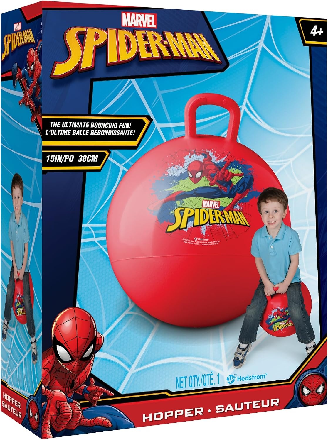 Hedstrom Hopper Ball, Jumping Ball for Kids, 15 Inch, Marvel Spiderman Red(Red Spiderman) - view 2