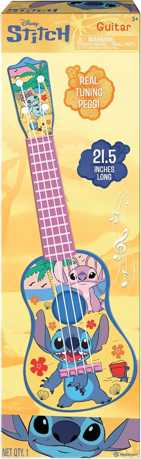 Hedstrom 21.5″ Large Toy Guitar with Adjustable Tuning Pegs, for Kids Age 3+ Years Old, Minnie Mouse(Disney Stitch)