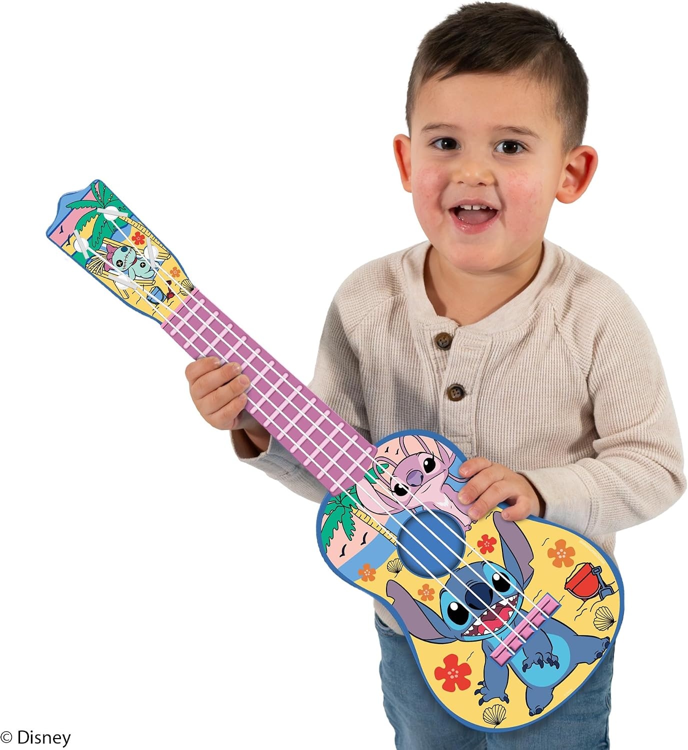 Hedstrom 21.5″ Large Toy Guitar with Adjustable Tuning Pegs, for Kids Age 3+ Years Old, Minnie Mouse(Disney Stitch) - view 3