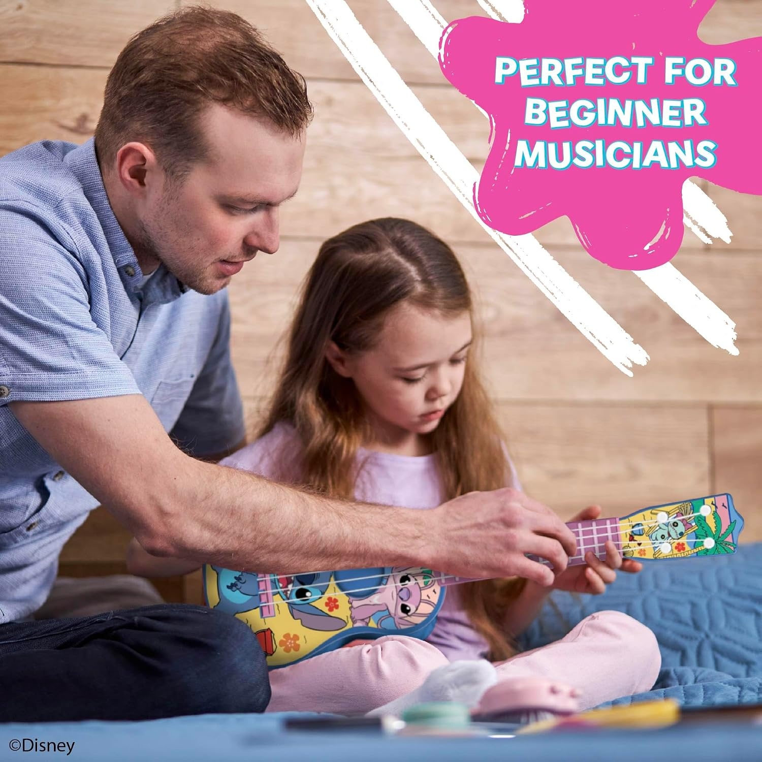 Hedstrom 21.5″ Large Toy Guitar with Adjustable Tuning Pegs, for Kids Age 3+ Years Old, Minnie Mouse(Disney Stitch) - view 4