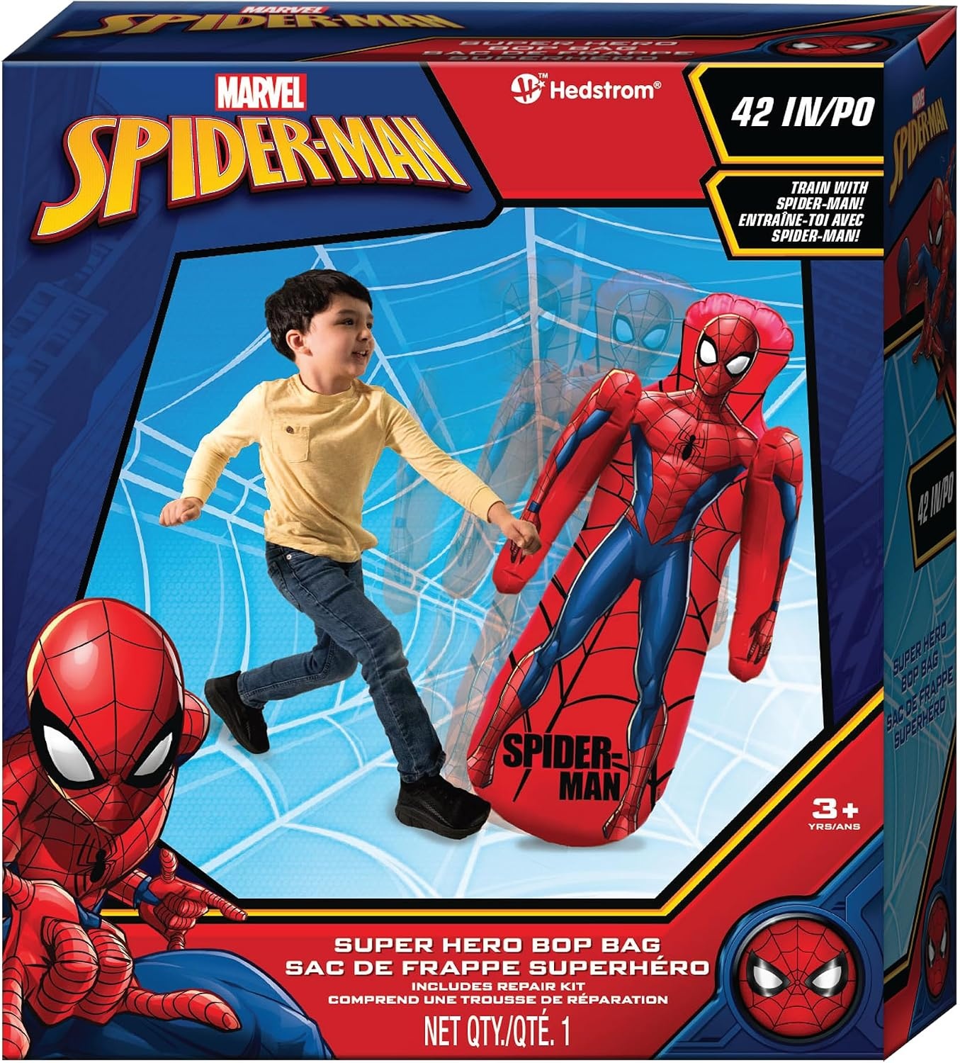Marvel Spider-Man Shaped Bop Bag – Inflatable Punching Bag, Inflates to 42 Inches
