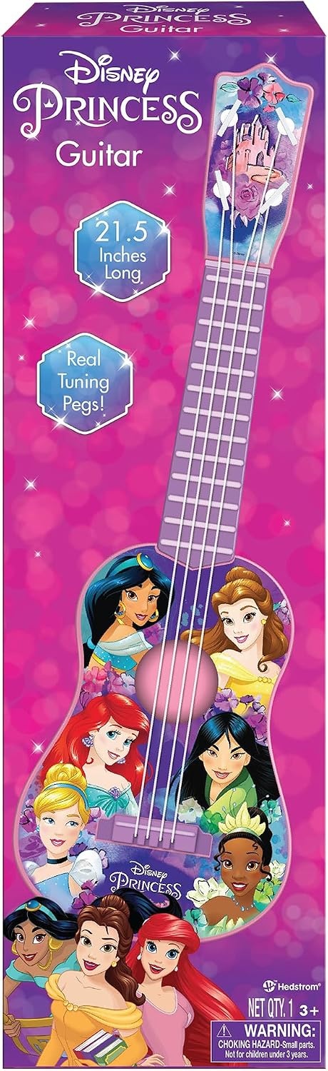 Hedstrom 21.5″ Large Toy Guitar with Adjustable Tuning Pegs, for Kids Age 3+ Years Old, Minnie Mouse(Disney Princess)