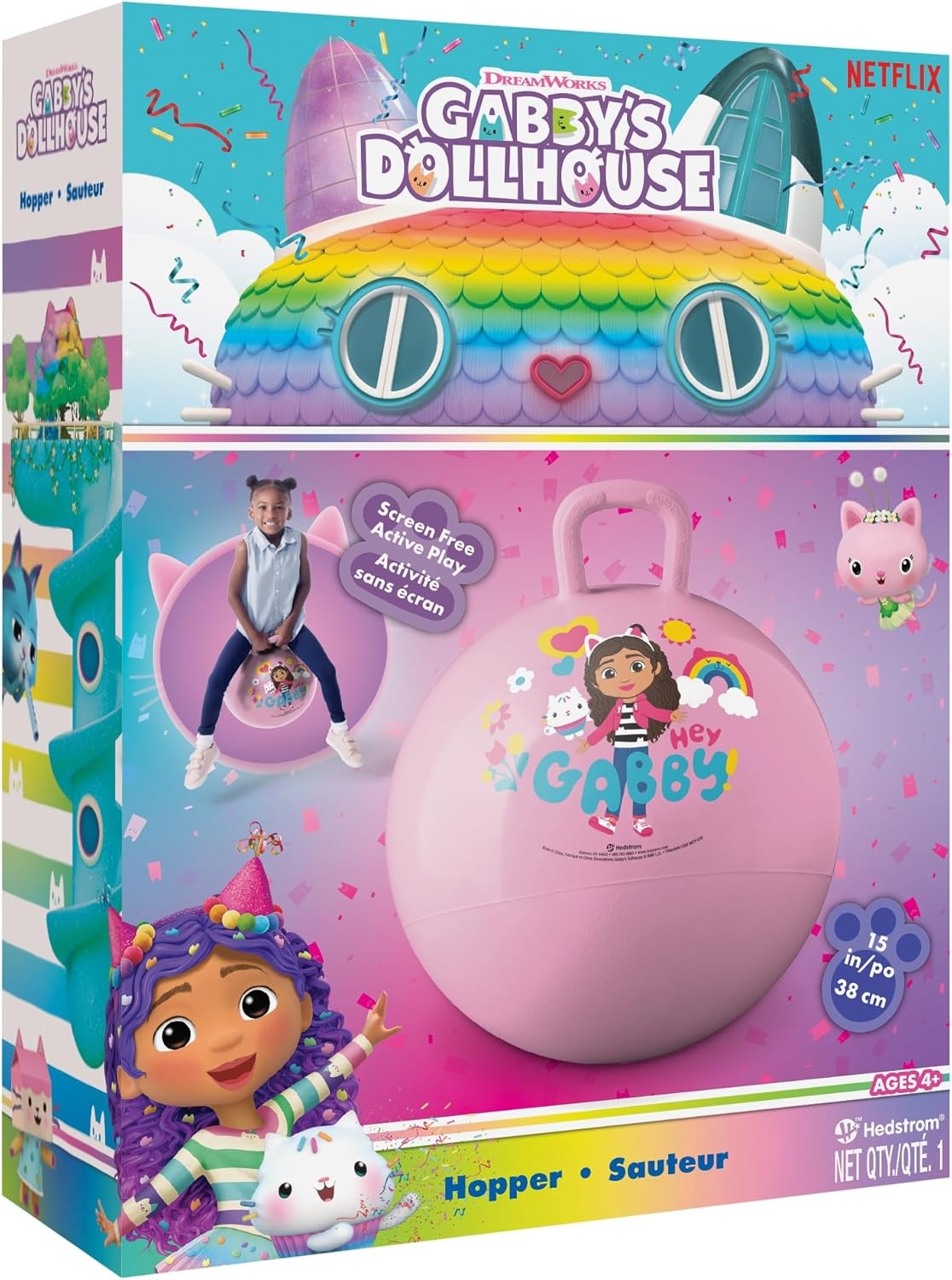 Hedstrom Gabby’s Dollhouse Hopper Ball, Jumping Ball for Kids, 15 Inch (55-7555)
