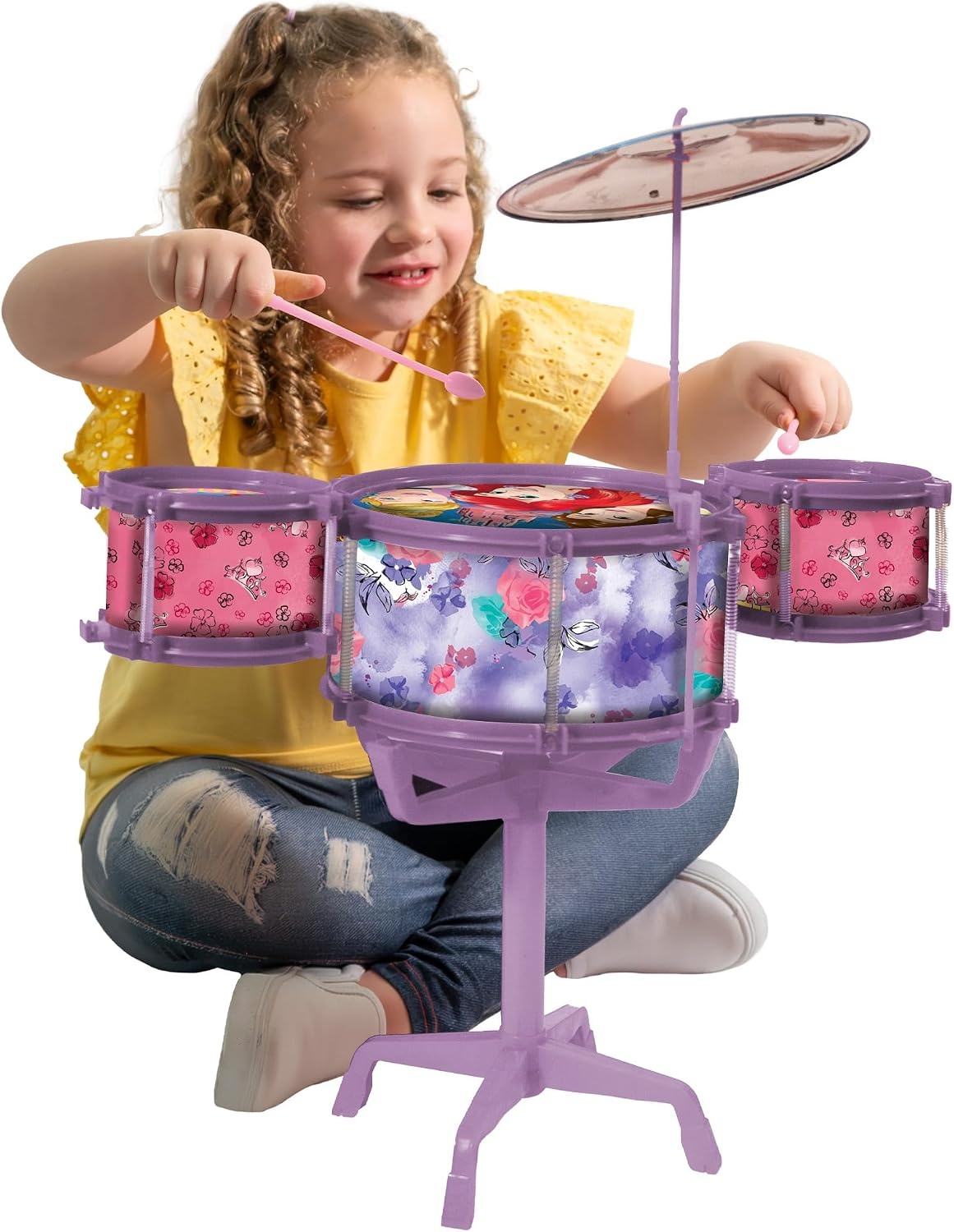 Hedstrom Large Drum Set – 3 Drums, 1 Cymbal, 2 Drum Sticks & Stand, Disney Princess(Disney Princess) - view 3