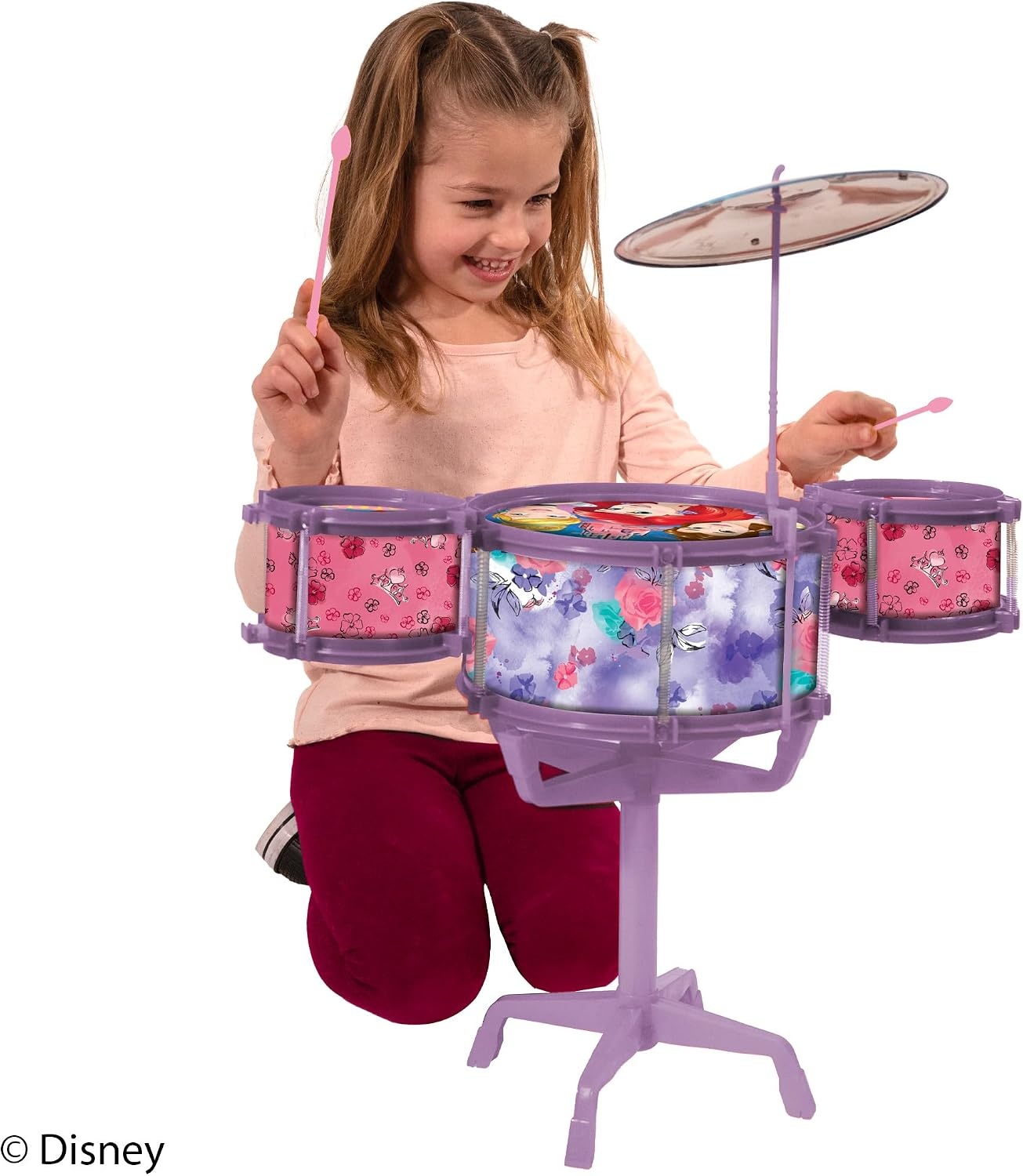 Hedstrom Large Drum Set – 3 Drums, 1 Cymbal, 2 Drum Sticks & Stand, Disney Princess(Disney Princess) - view 5