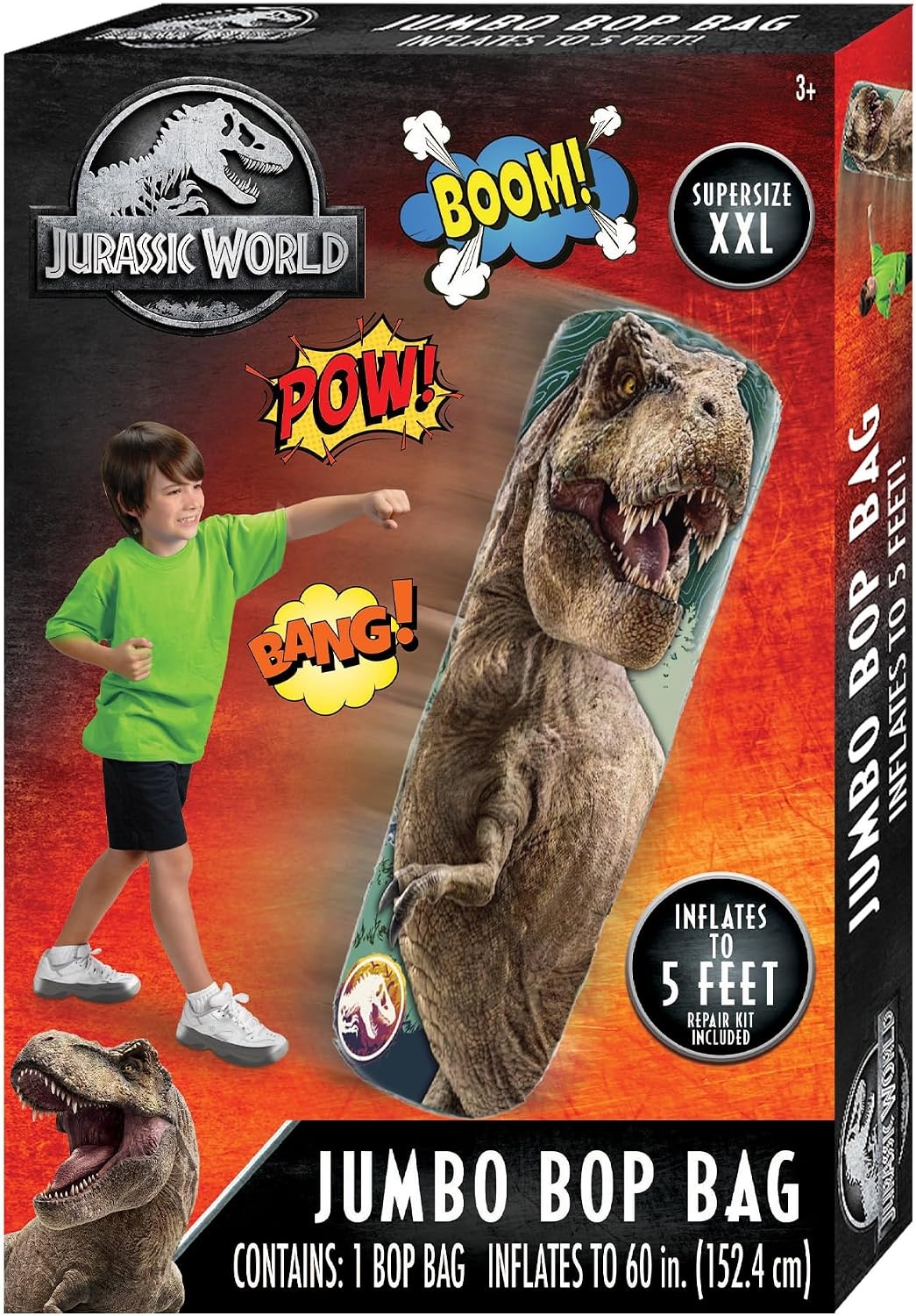 Jurassic World Jumbo Bop Bag – Inflatable Punching Bag, Inflates to 5 Feet