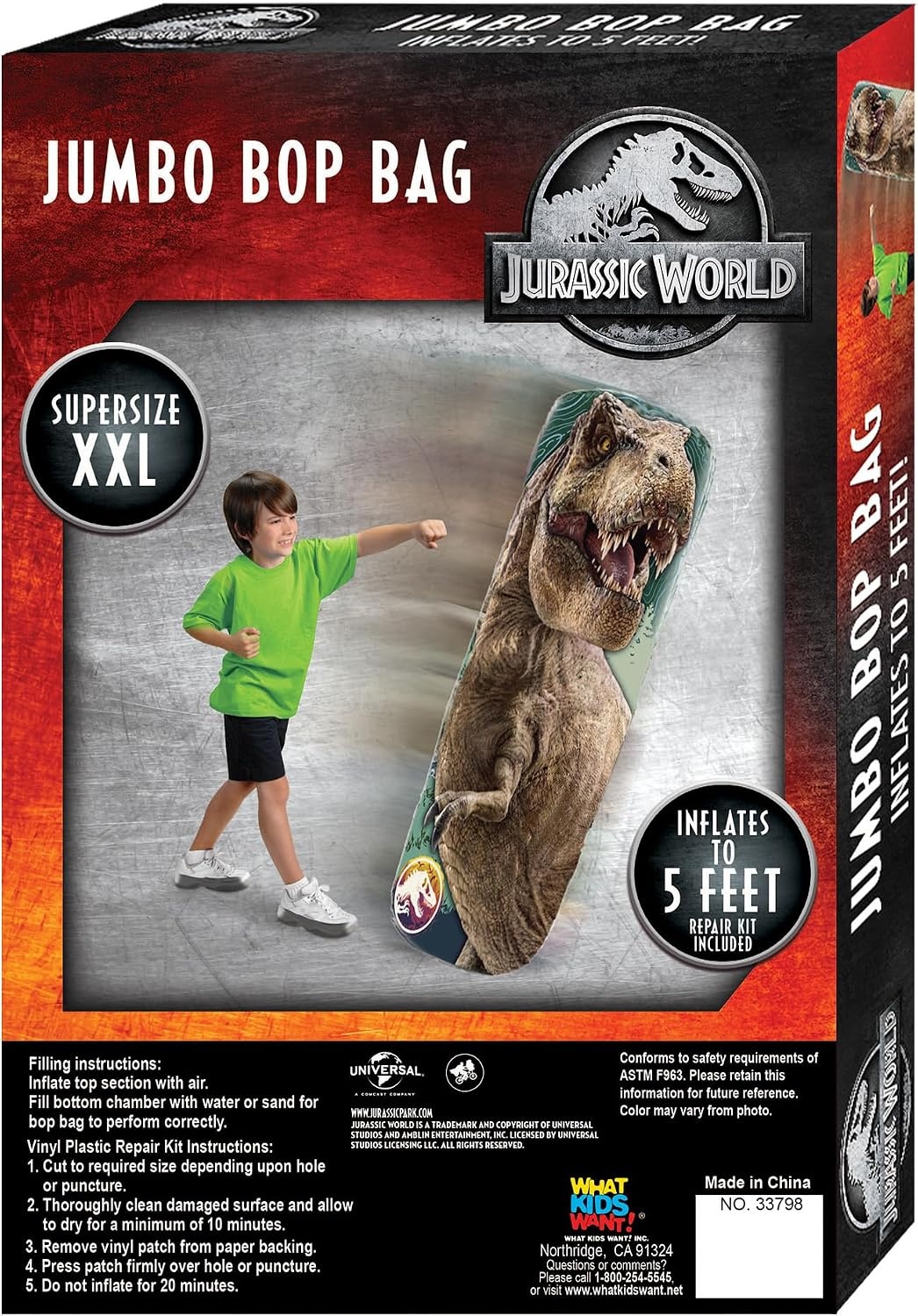 Jurassic World Jumbo Bop Bag – Inflatable Punching Bag, Inflates to 5 Feet - view 2
