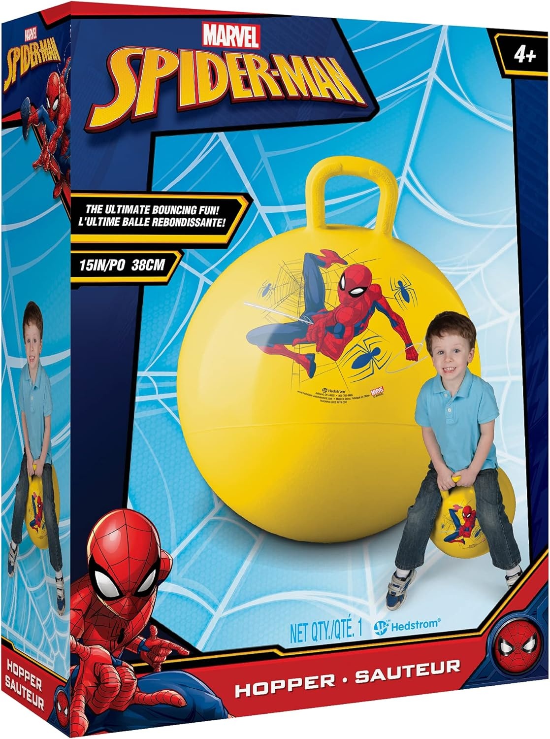 Hedstrom Trolls Hopper Ball, Hop Ball for Kids, 15 Inch, Trolls 2, Model:55-97201(Spiderman-yellow) - view 2