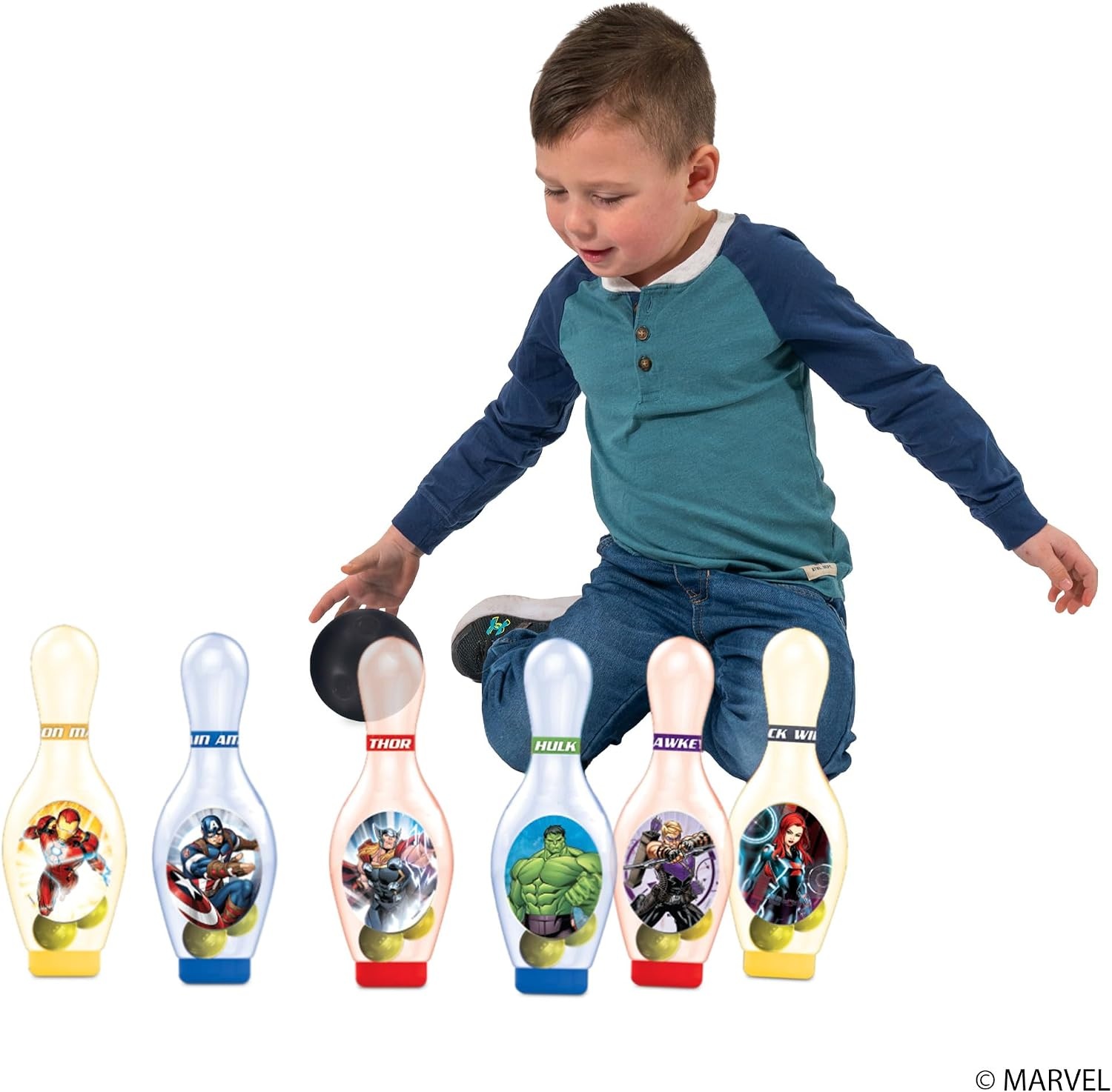 Hedstrom Light Up Bowling Set Game, Spidey & Friends(Marvel Avengers)