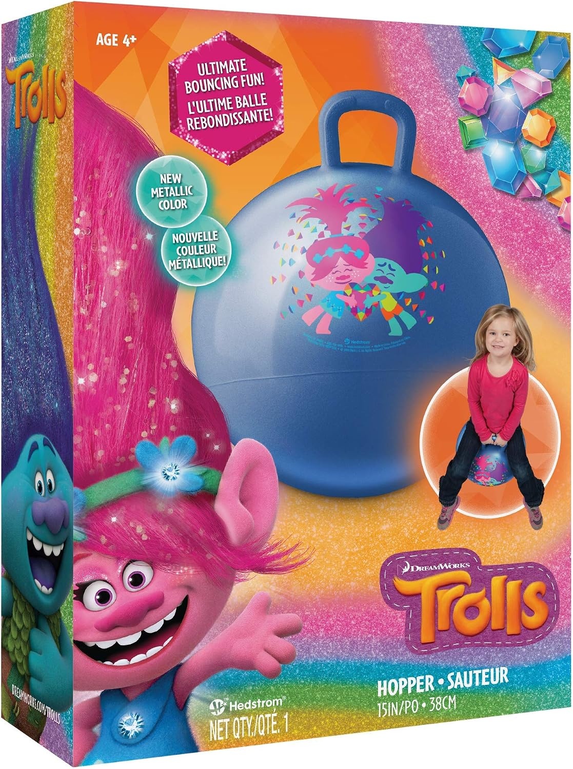 Hedstrom Trolls Hopper Ball, Hop Ball for Kids, 15 Inch, Trolls 2, Model:55-97201(Trolls 2) - view 2