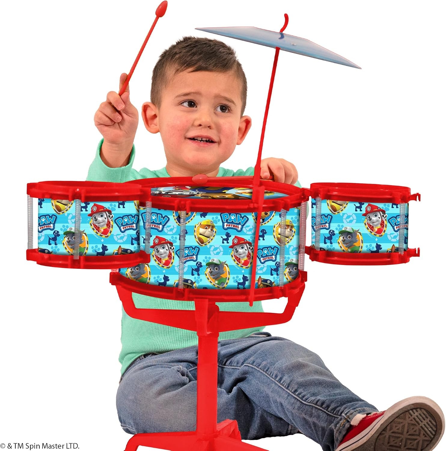 Hedstrom Large Drum Set – 3 Drums, 1 Cymbal, 2 Drum Sticks & Stand, Disney Princess(Paw Patrol) - view 3