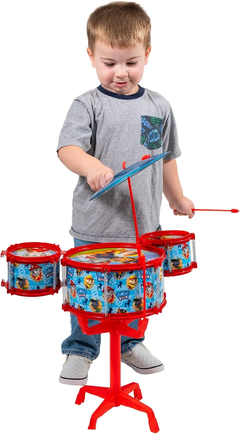 Hedstrom Large Drum Set – 3 Drums, 1 Cymbal, 2 Drum Sticks & Stand, Disney Princess(Paw Patrol) - view 5