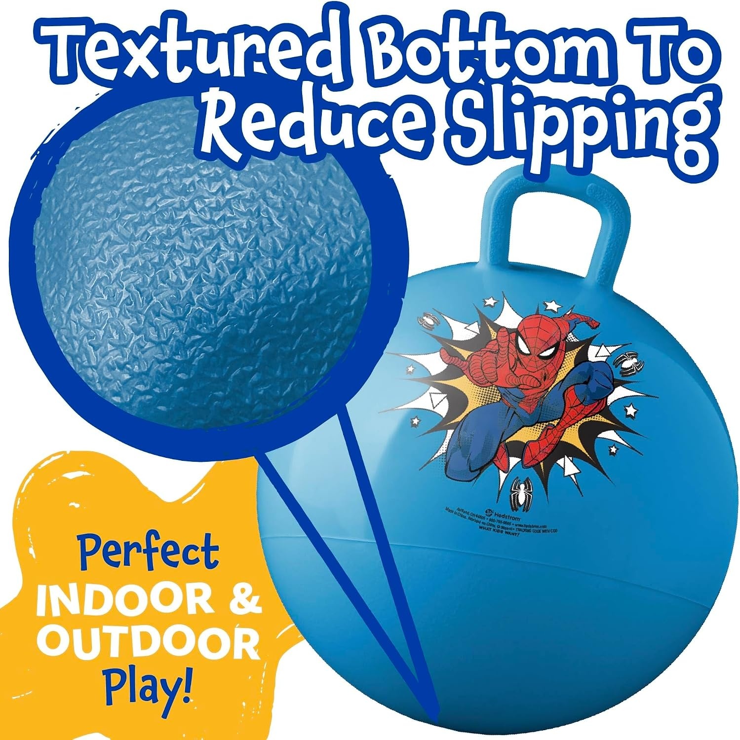 Hedstrom Hopper Ball, Jumping Ball for Kids, 15 Inch, Mickey Mouse(Blue Spiderman) - view 5