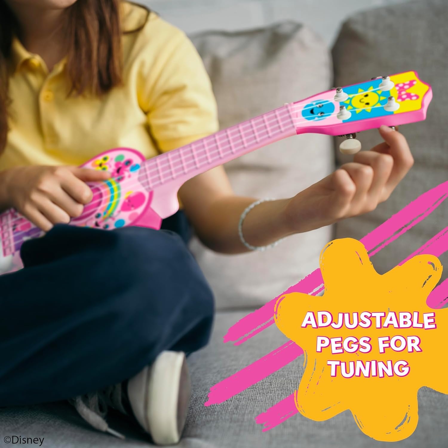 Hedstrom 21.5″ Large Toy Guitar with Adjustable Tuning Pegs, for Kids Age 3+ Years Old, Minnie Mouse(Minnie Mouse) - view 5