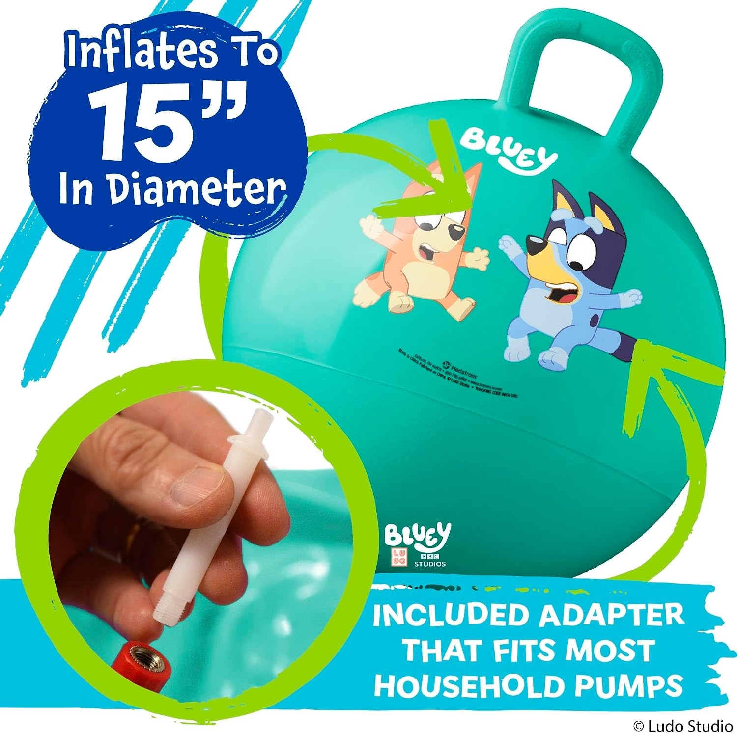 Hedstrom Hopper Ball, Jumping Ball for Kids, 15 Inch, Mickey Mouse(Bluey) - view 6