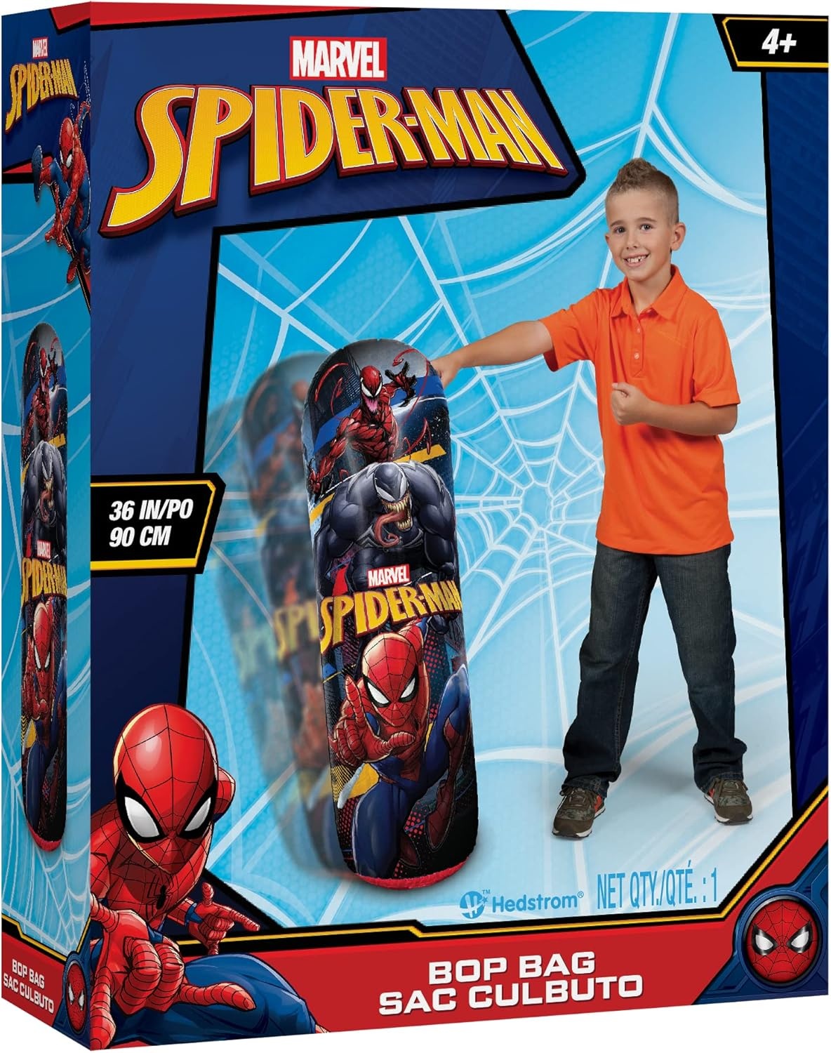 Hedstrom Marvel Avengers Bop Bag Inflatable Punching Bag, 36 Inch, (56-9106)(Spiderman)