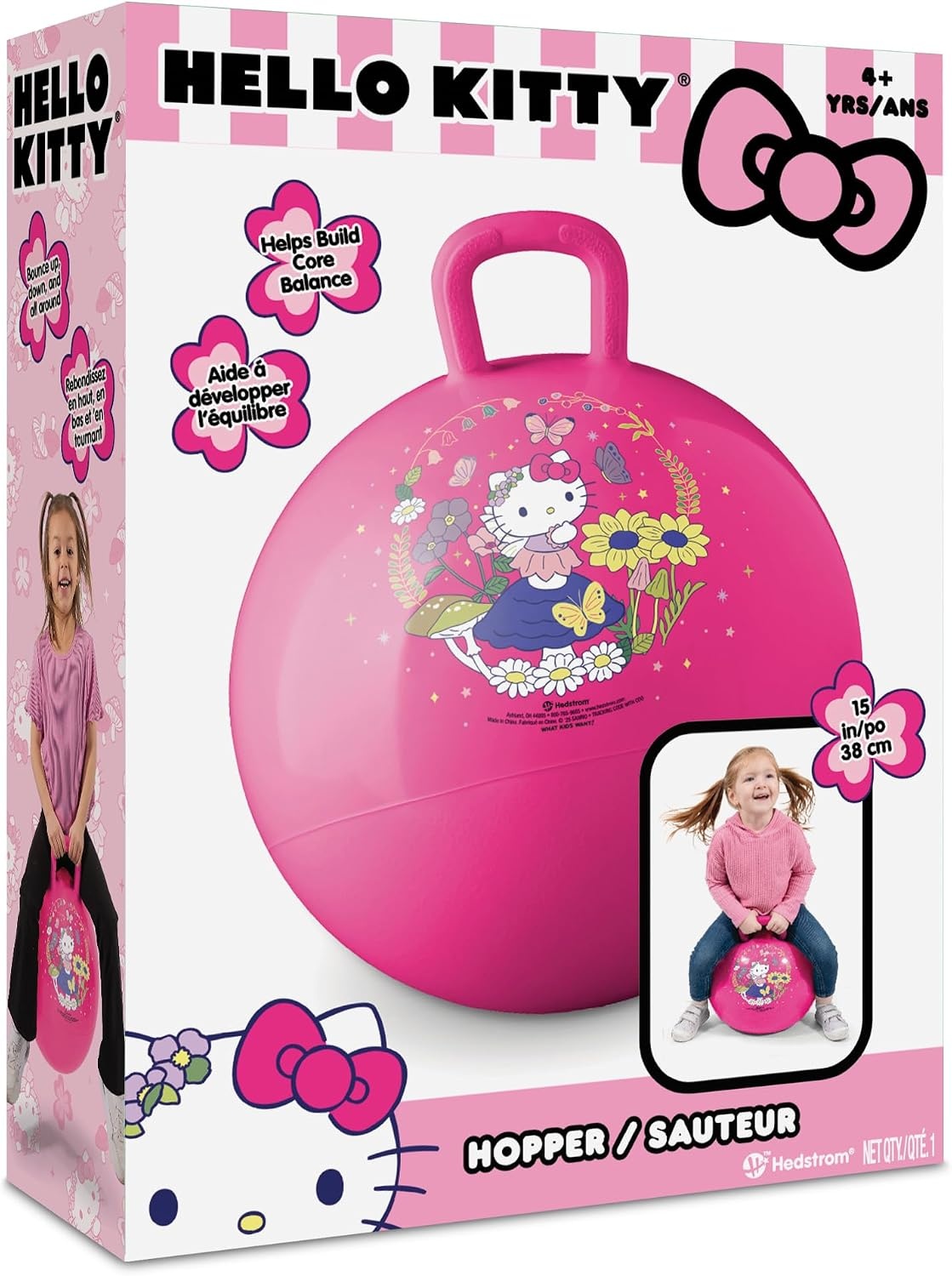 Hedstrom Hopper Ball, Jumping Ball for Kids, 15 Inch, Bluey(Hello Kitty)