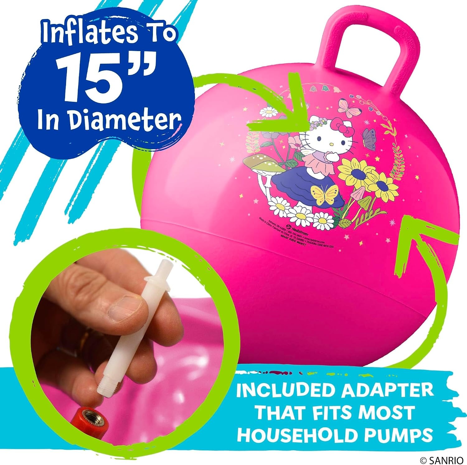 Hedstrom Hopper Ball, Jumping Ball for Kids, 15 Inch, Bluey(Hello Kitty) - view 6