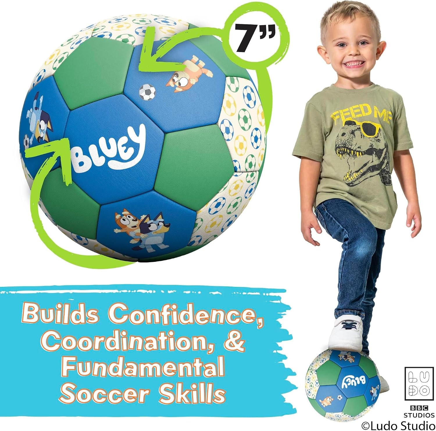 Soccer Ball 7 Inch for Kids 3+ Years Old, Ships Deflated, Bluey Jr(Bluey Jr) - view 2