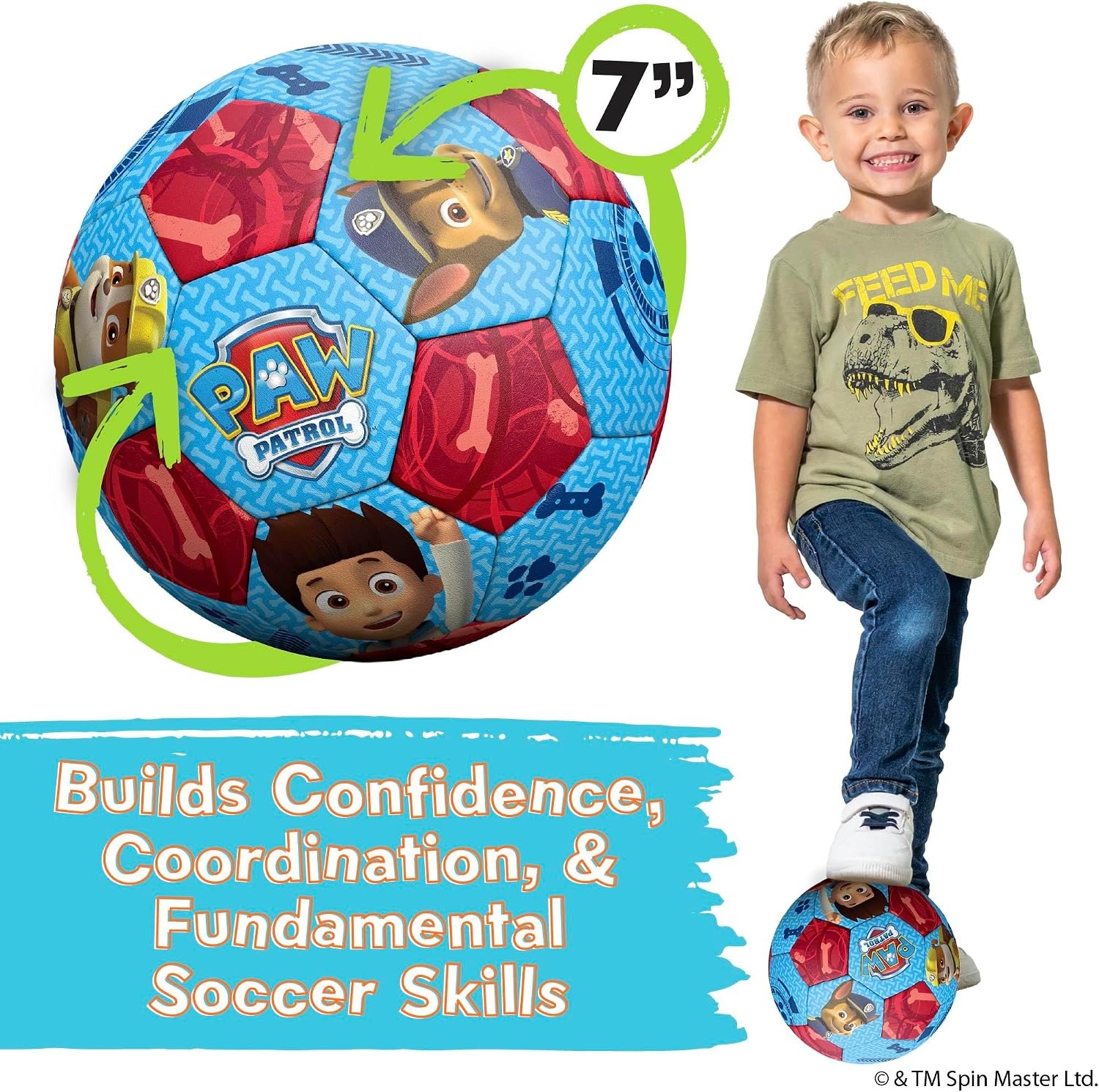 Soccer Ball 7 Inch for Kids 3+ Years Old, Ships Deflated, Bluey Jr(Paw Patrol Jr) - view 5